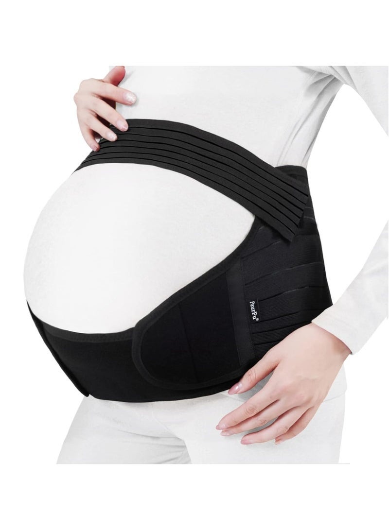 حزام الحمل الموصى به - دعم مريح للبطن والحوض - حزام بطن مريح للحمل 3 في 1 لتخفيف آلام الظهر، حزام حمل فاخر (أسود) - Image 1